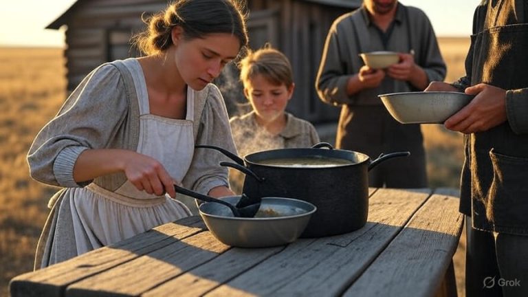 Una Viuda Alimentó a un Vaquero y su Hijo, Sin Saber Que Él Tenía el Secreto Para Salvar Su Tierra…..