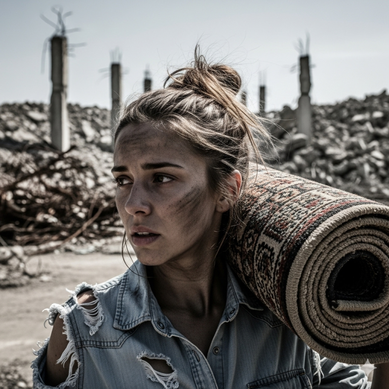 UNA VIUDA CON DOS HIJOS VIO A UN HOMBRE RICO TIRAR UNA ALFOMBRA DE LUJO EN EL BASURERO…