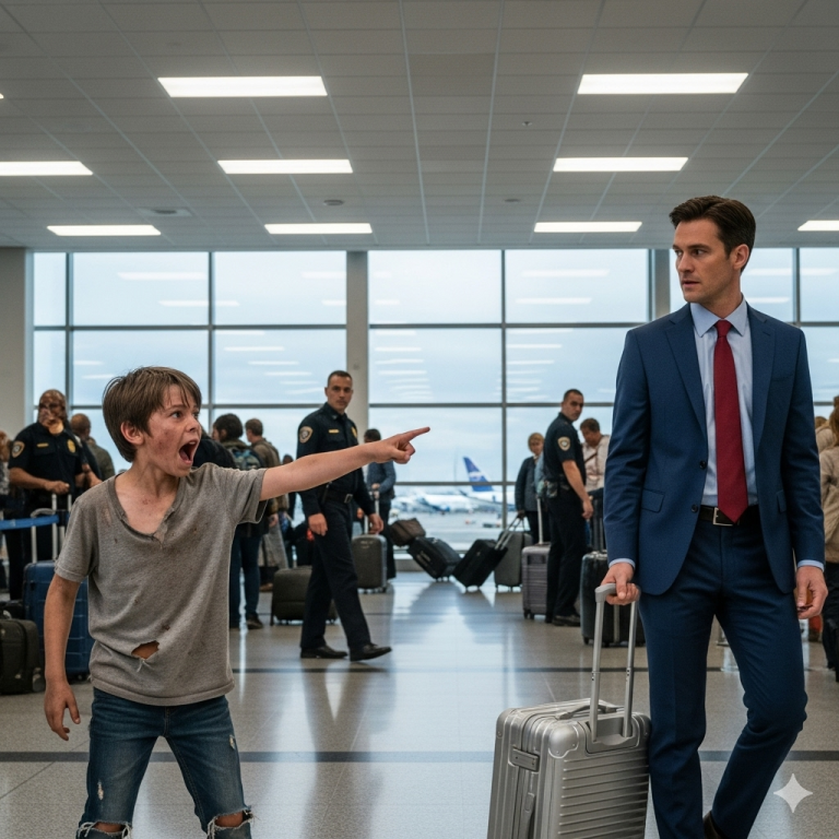 “¡No subas al avión! ¡Va a explotar!” – Gritó un niño sin hogar a un empresario rico, y la verdad dejó a todos sin palabras…vv