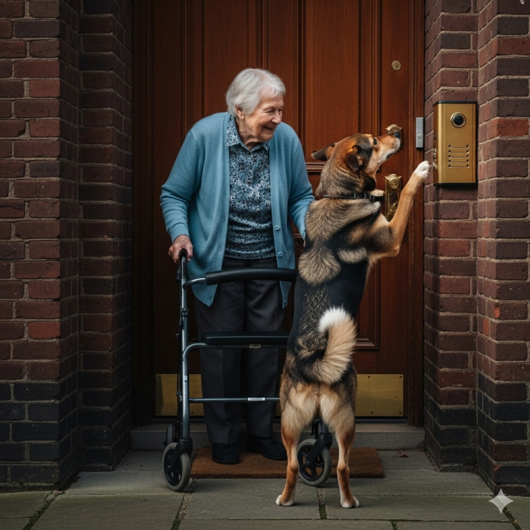 EL PERRO QUE TOCABA EL TIMBRE CUANDO SU DUEÑA YA NO PODÍA