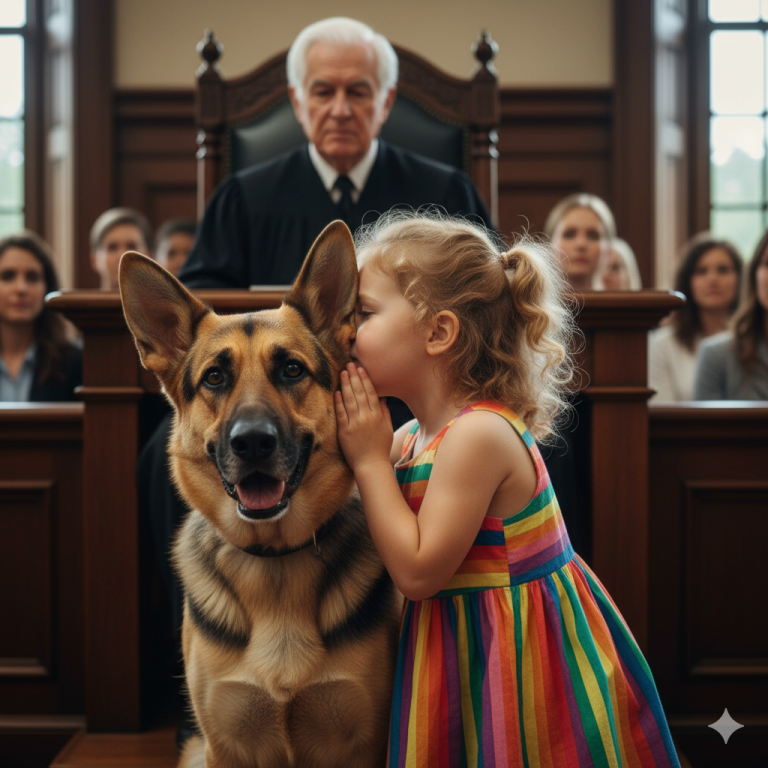 NIÑA DE 3 AÑOS LE ALGO A UN PERRO POLICÍA EN EL TRIBUNAL — ¡SEGUNDOS DESPUÉS…