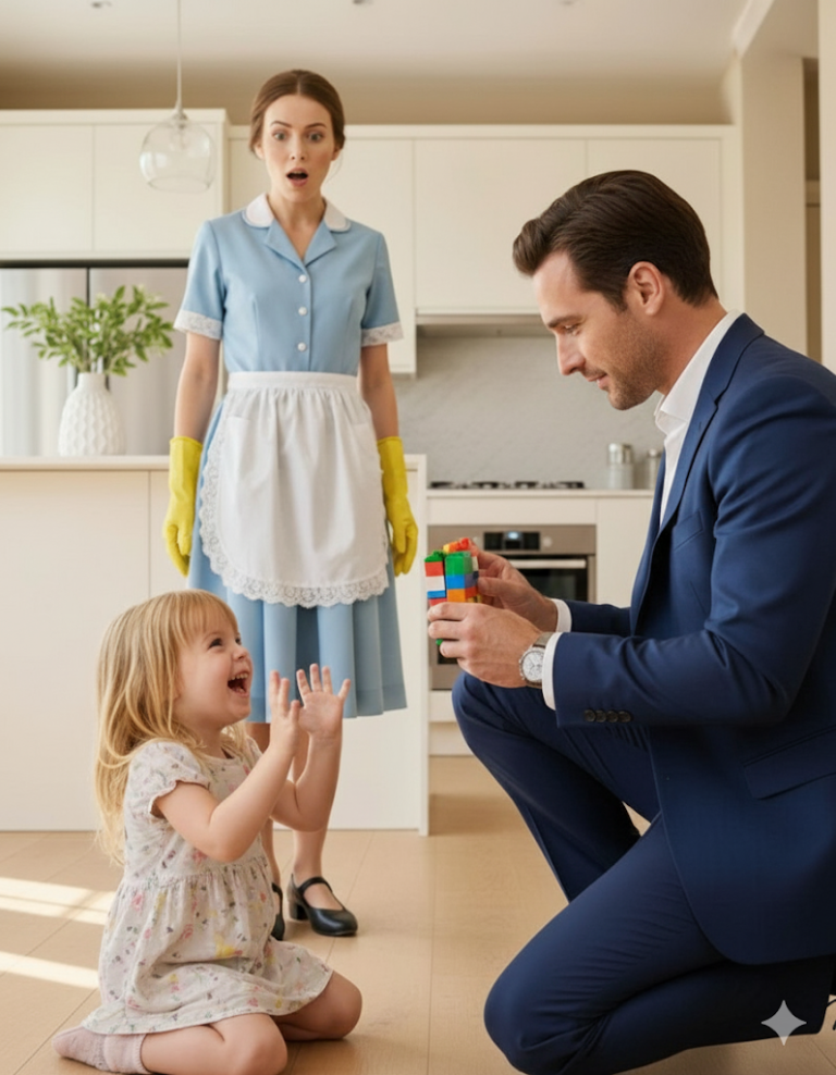 LA HUMILDE EMPLEADA LLEVA A SU HIJITA AL TRABAJO… Y EL GESTO DEL MILLONARIO DEJÓ A TODOS EN SHOCKS