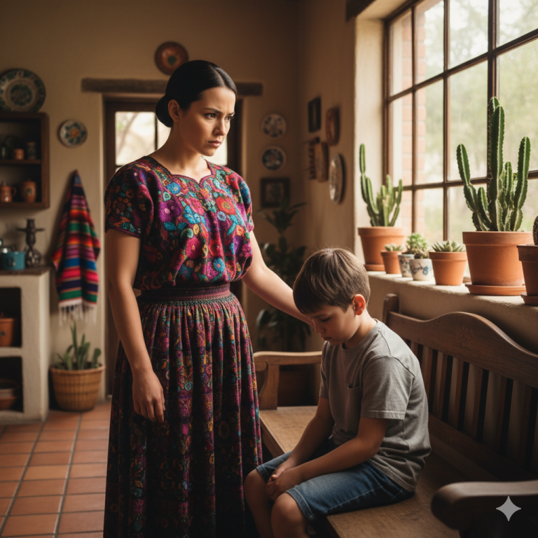 El cuero silbó en el aire. El niño no gritó ni lloró. Solo frunció los labios, como si supiera que el dolor se sobrevive en silencio: “Si tu madre no hubiera muerto, no habría tenido que soportarlo”.