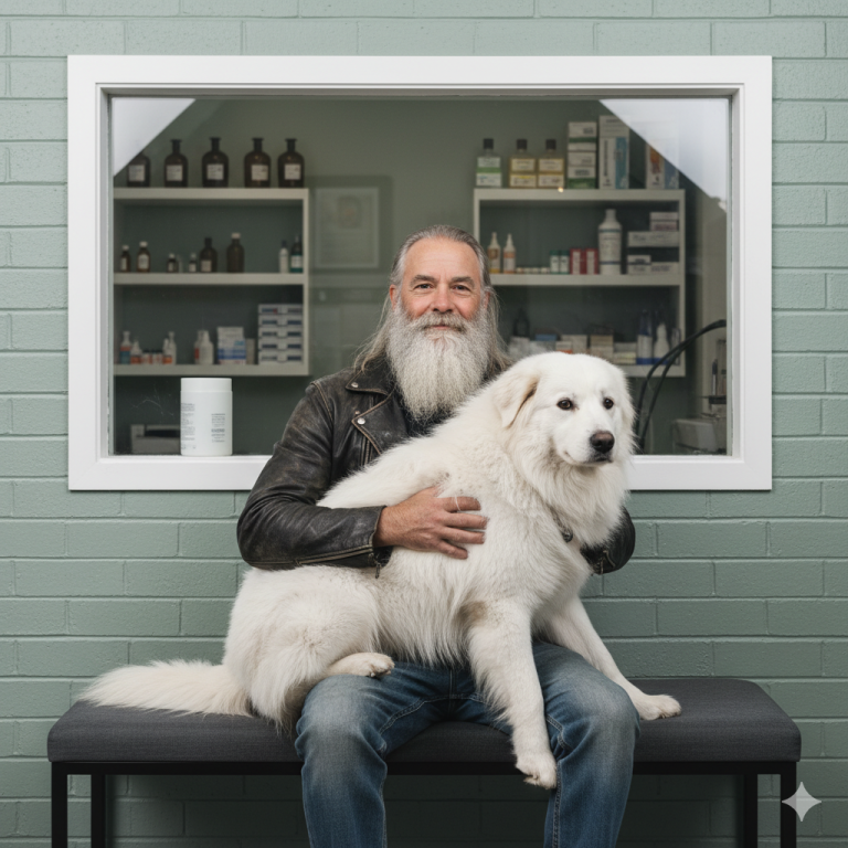 Un motociclista encontró a este perro encadenado a un puente con una nota.