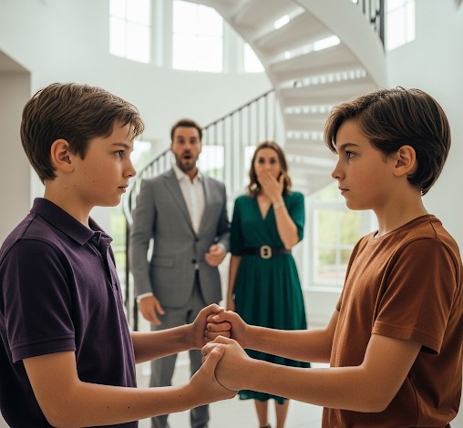 EL NIÑO RICO PALIDECE AL VER A UN MENDIGO IGUALITO A ÉL — ¡NO IMAGINABA QUE TENÍA UN HERMANO!