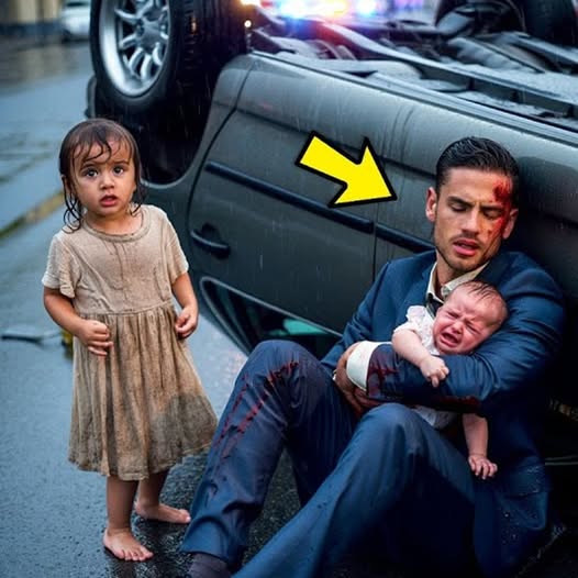 UNA NIÑA SIN HOGAR VE A UN MILLONARIO HERIDO CON UN BEBÉ BAJO LA LLUVIA, PERO LO RECONOCE CUANDO…