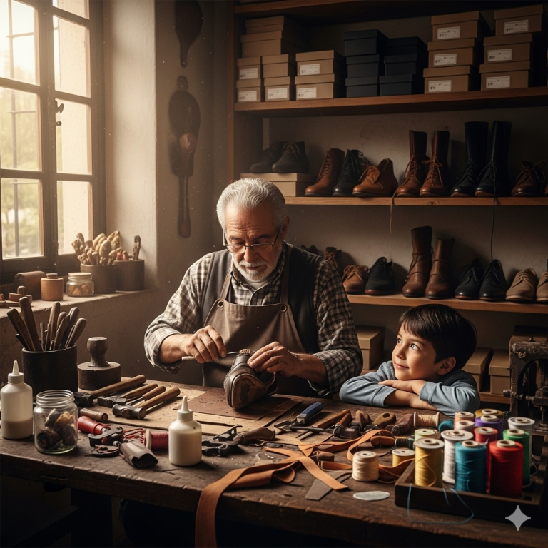 En un barrio antiguo de Montevideo, Don Luis abría su zapatería cada mañana a las ocho en punto.