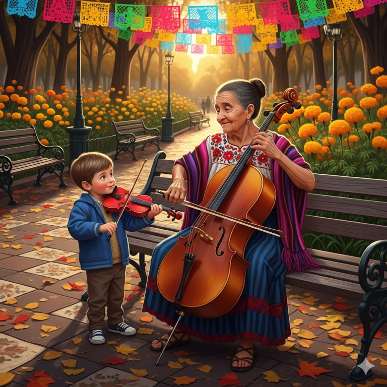 En Berlín, una ciudad donde los muros aún guardan cicatrices de la historia, vivía Greta Hoffmann, una mujer de 84 años que cada tarde se sentaba en un banco del parque Tiergarten con un violonchelo entre las piernas