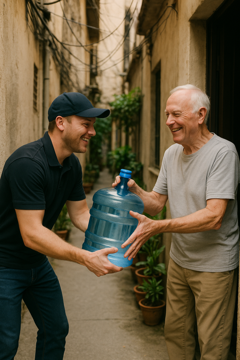 Un hombre de 75 años ordenó 14 cajas de agua mineral al día. El repartidor sospechó y llamó a la policía. Cuando se abrió la puerta, todos quedaron atónitos.