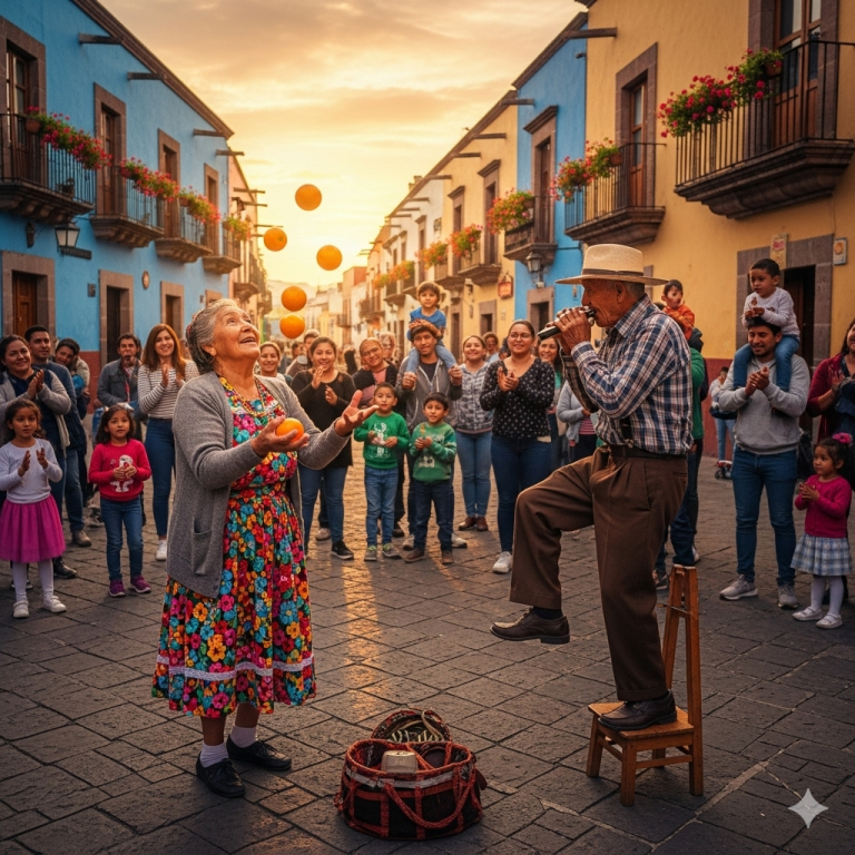 La plaza estaba llena de vendedores ambulantes y turistas con cámaras. Nadie esperaba un espectáculo.
