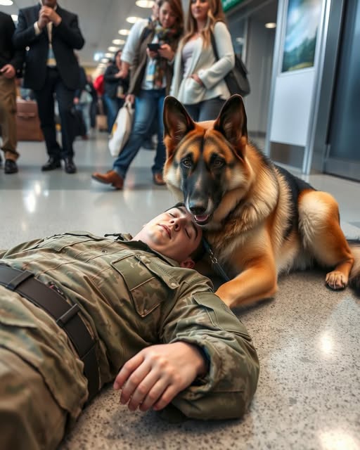 Hombre en uniforme tumbado en el suelo con un pastor junto a él: la impactante razón por la que el perro ladraba2 min de lectura
