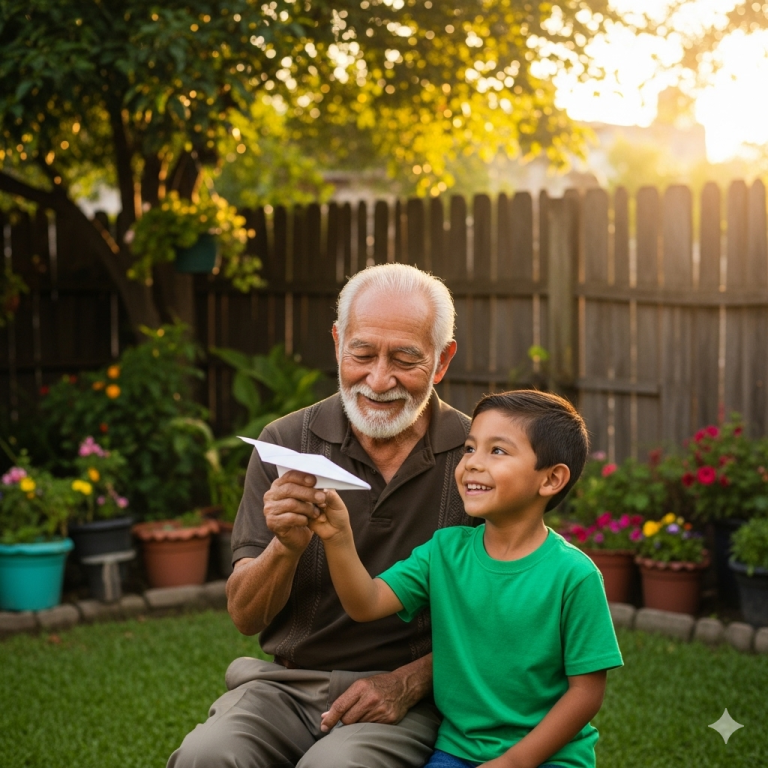 Estoy construyendo un avión —respondió don Fermín, sentado en el porche, con las piernas cruzadas, una hoja arrugada en la mano y una sonrisa en la cara.