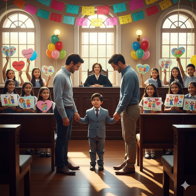 UN NIÑO INVITA A TODA SU CLASE DE KINDER A PRESENCIAR SU ADOPCIÓN