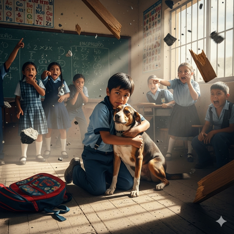 EL CACHORRO QUE SIGUIÓ A SU DUEÑO HASTA LA ESCUELA… Y LE SALVÓ LA VIDA