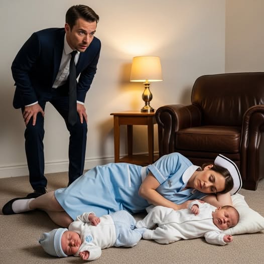 El millonario entró a medianoche y se quedó paralizado al ver a la señora de la limpieza durmiendo junto a sus gemelos.