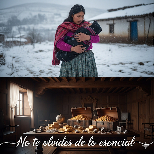 Dicen que una vez, en pleno invierno, una mujer pobre caminaba por un camino congelado, cargando a su bebé entre los brazos. El viento le pegaba en la cara y lo único que pensaba era: “¿Cómo voy a alimentar a mi niño?”