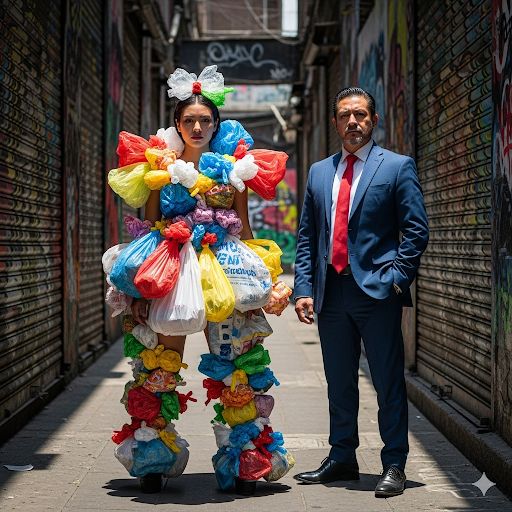 CHICA POBRE hace un VESTIDO con BOLSAS DE BASURA, y un DIRECTOR EJECUTIVO MILLONARIO la observa Y