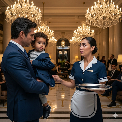 La camarera se congeló al ver a su hija en los brazos del dueño del hotel… y no sabía lo peor.