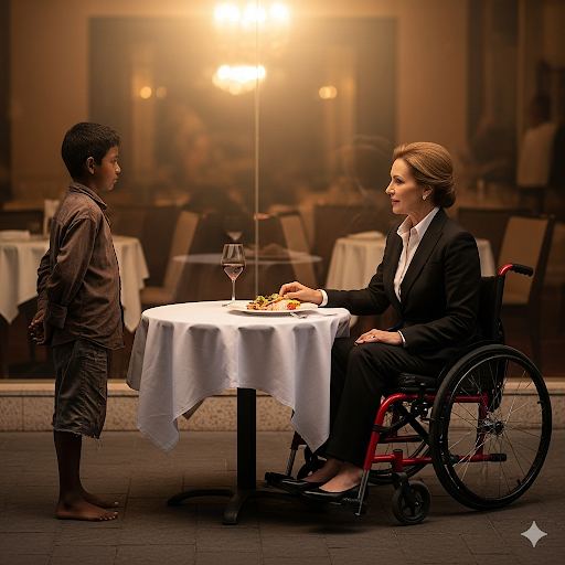 Un niño negro pobre le pide a una millonaria paralítica, “¿Puedo curarte a cambio de tus obras?” Ella se ríe y entonces todo cambia.