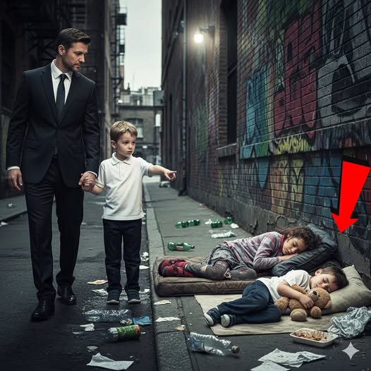 “¡PAPÁ, ESOS NIÑOS EN LA BASURA SE PARECEN A MÍ!” — NIÑO IMPRESIONA A MILLONARIO