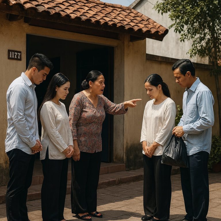 Al verme salir de la casa de mi marido con las manos vacías, mi suegro me pidió que le tirara una bolsa de basura. Al llegar a la puerta y abrirla, me quedé sin aliento y mis manos temblaron al ver…