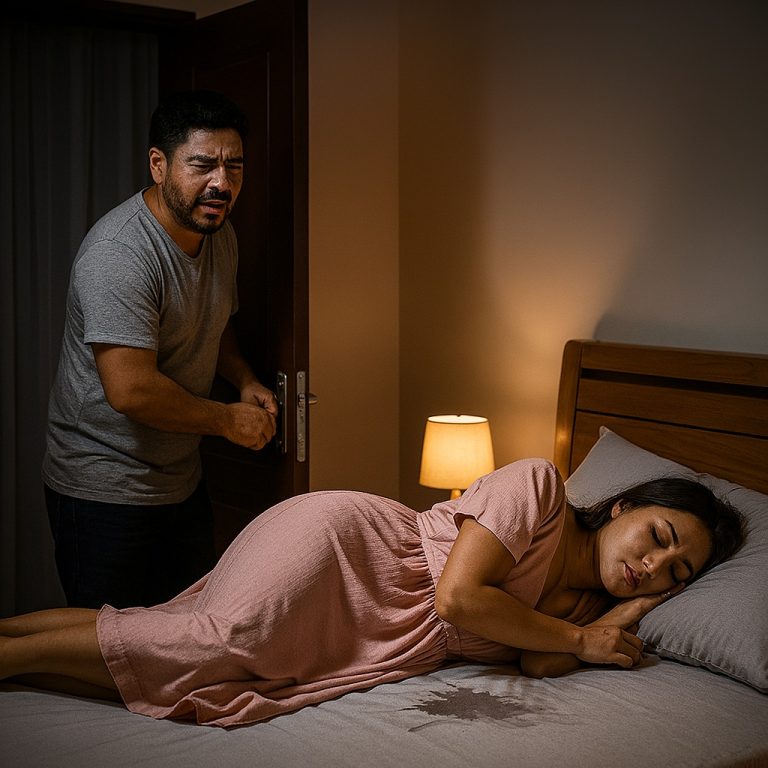 “Regresé de un viaje de negocios inesperadamente a medianoche, vi el vestido rosa brillante de mi esposa al revés y me quedé pálido.