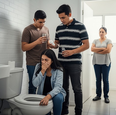 Quedé en shock al ver que la sirvienta, justo a la hora de preparar la comida, corría al baño a vomitar… mi esposo y mi cuñado se ponían nerviosos cada vez que ocurría