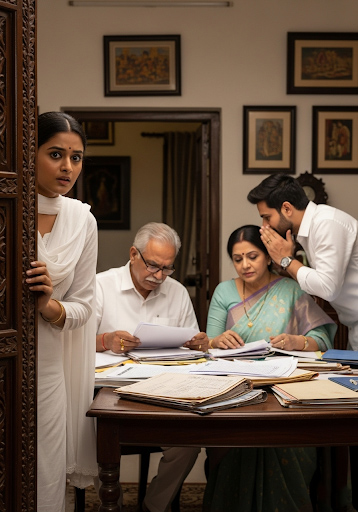 Cuando mis suegros vinieron de visita, mi esposo me dio de inmediato 500 rupias y me pidió preparar 6 platos. Estaba tan enojada que me quedé en la puerta escuchando a mis suegros hablar del nuevo apartamento a nombre de mi esposo…