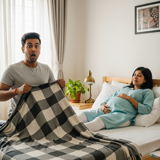 La esposa, con seis meses de embarazo, se negaba a levantarse de la cama; el esposo, lleno de sospechas, levantó la manta y la escena lo hizo temblar…