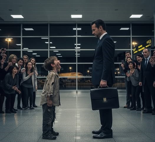 “¡No subas al avión! ¡Va a explotar!” – Gritó un niño sin hogar a un empresario rico, y la verdad dejó a todos sin palabras…