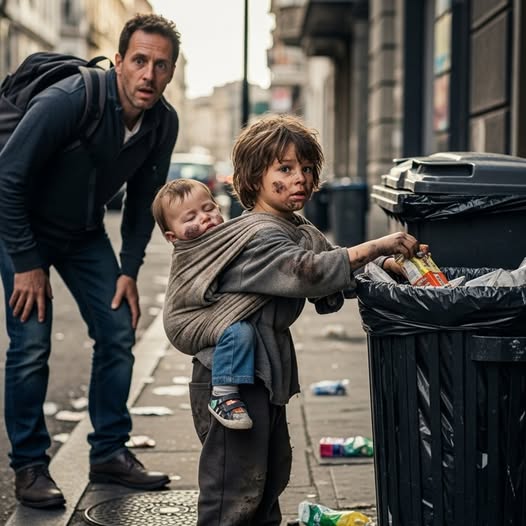 Un Padre Soltero Ve A Un Niño Recoger Basura Para Cuidar A Su Hermano… Su Acción Hizo Llorar A Todos