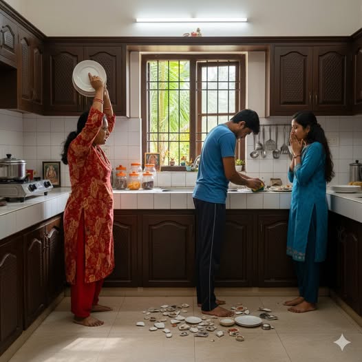Cuando mi suegra vino de visita y vio a mi esposo lavando los platos, le arrebató los utensilios y rompió todos los platos, y gritándome dijo: