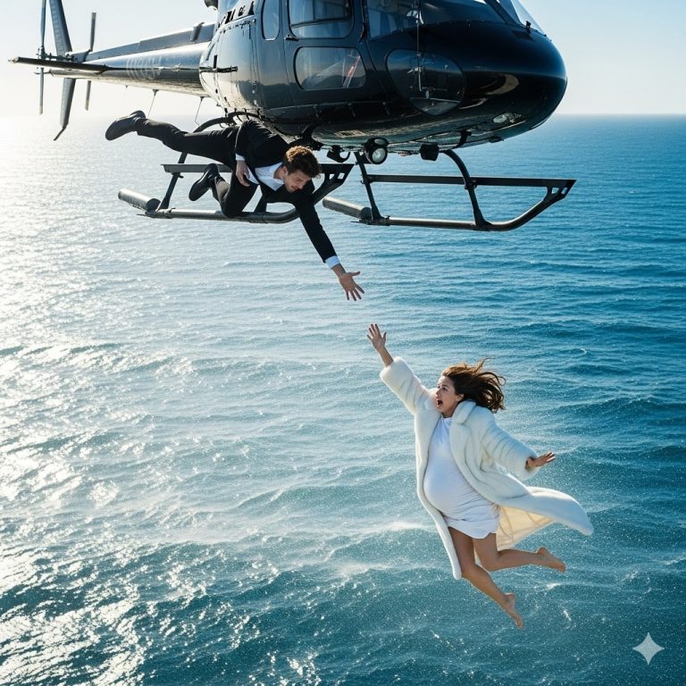 El esposo empuja a su esposa embarazada y multimillonaria desde un helicóptero para quedarse con la herencia, pero inesperadamente ella ya estaba preparada…