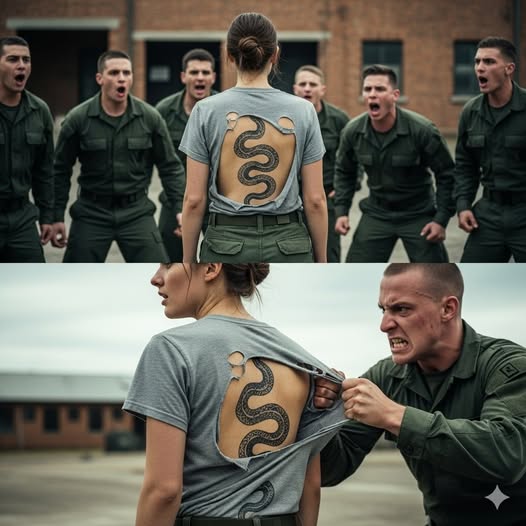 Se burlaban de ella por ser la cadete más débil del patio — hasta que un momento dejó al descubierto el tatuaje en su espalda… ¡Una marca a la que incluso los generales rinden saludo!