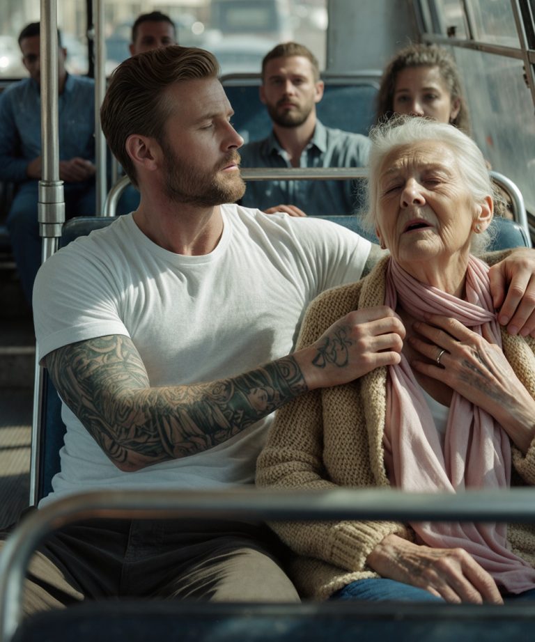 En el autobús, una anciana reprendió a un joven por sus tatuajes, y él no prestó atención… hasta que esto sucedió 😨😨