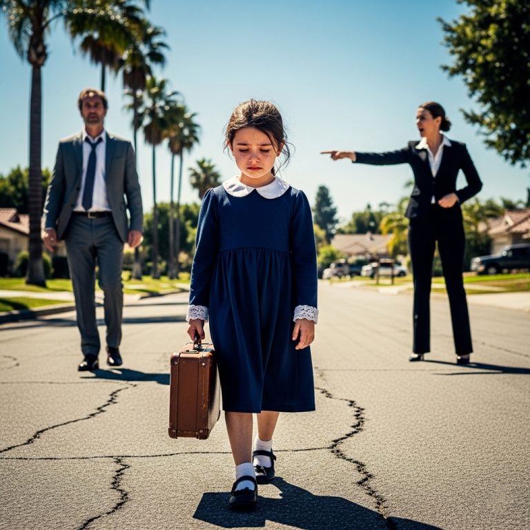 Después del funeral de su padre en California, una niña es dejada enn la calle por su madrastra — pero un abogado millonario aparece de repente y descubre un testamento oculto.