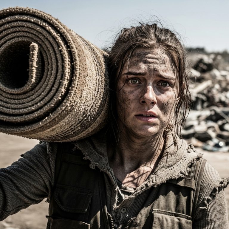 UNA VIUDA CON DOS HIJOS VIO A UN HOMBRE RICO TIRAR UNA ALFOMBRA DE LUJO EN EL BASURERO…