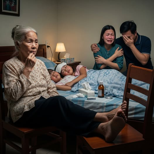 Esa noche, las dos nietas gemelas de poco más de un año tuvieron fiebre alta, pero su abuela se negó firmemente a llevarlas al hospital. A la mañana siguiente, al escucharnos gimotear y llamar al doctor — ¿quién pensaría lo que ya llevaba haciendo la abuela…?