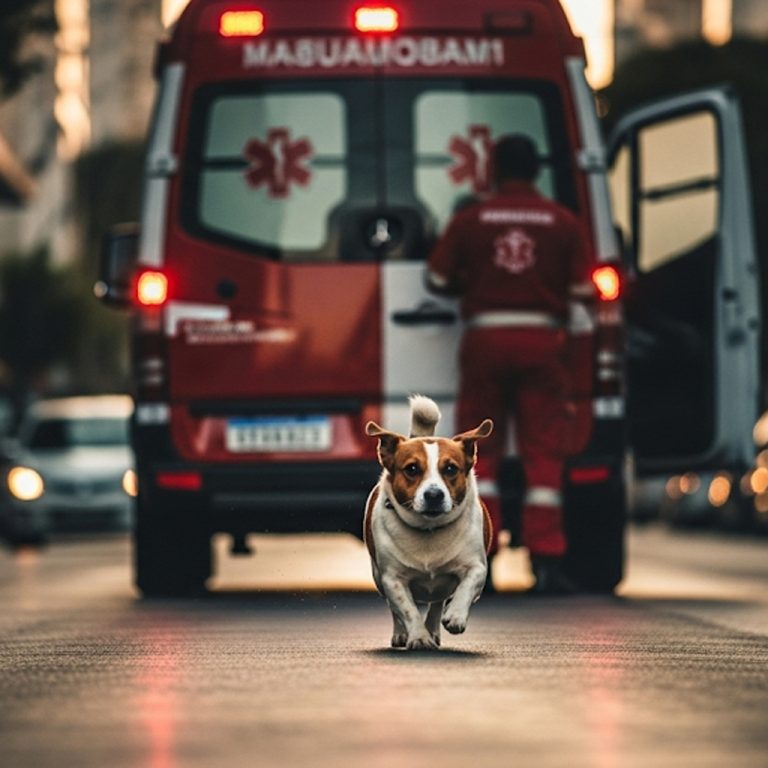 EL PERRO QUE SIGUIÓ A LA AMBULANCIA