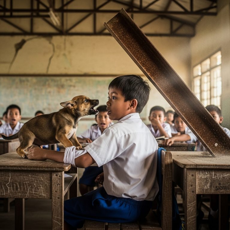 EL CACHORRO QUE SIGUIÓ A SU DUEÑO HASTA LA ESCUELA… Y LE SALVÓ LA VIDA