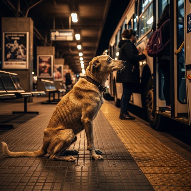 EL PERRO QUE ESPERÓ EN LA TERMINAL HASTA EL ÚLTIMO COLECTIVO