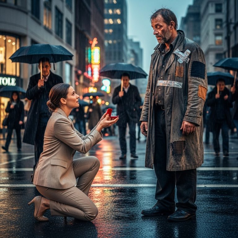«Por favor, cásate conmigo», una madre soltera multimillonaria le ruega a un hombre sin hogar. Lo que él pidió a cambio la dejó impactada…