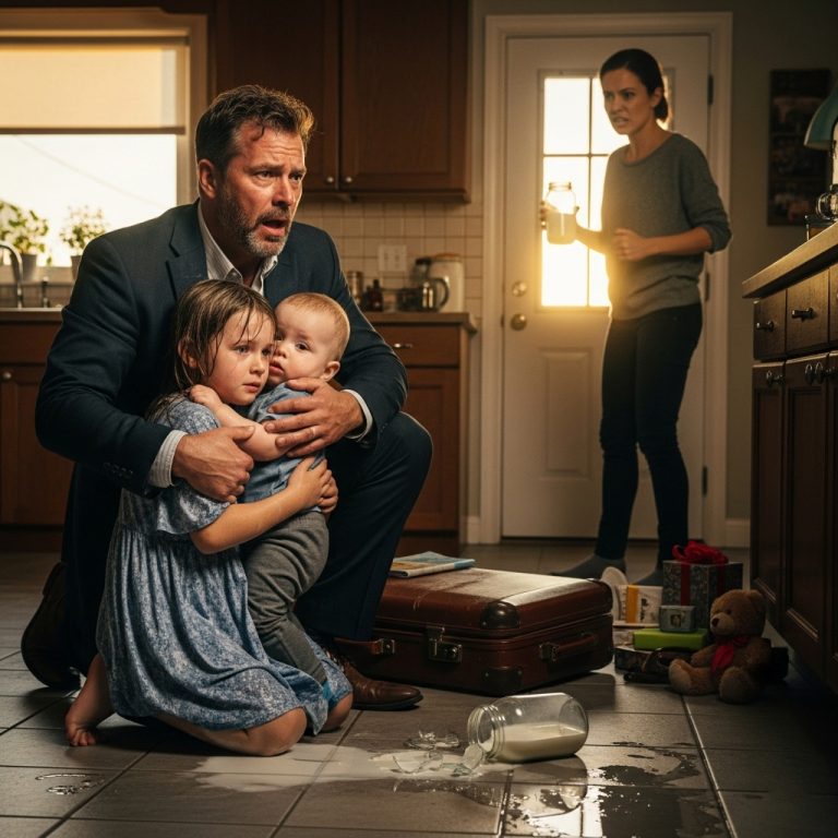 La joven derramó la leche sobre la niña… Luego el millonario gritó: “¡Basta ya!”