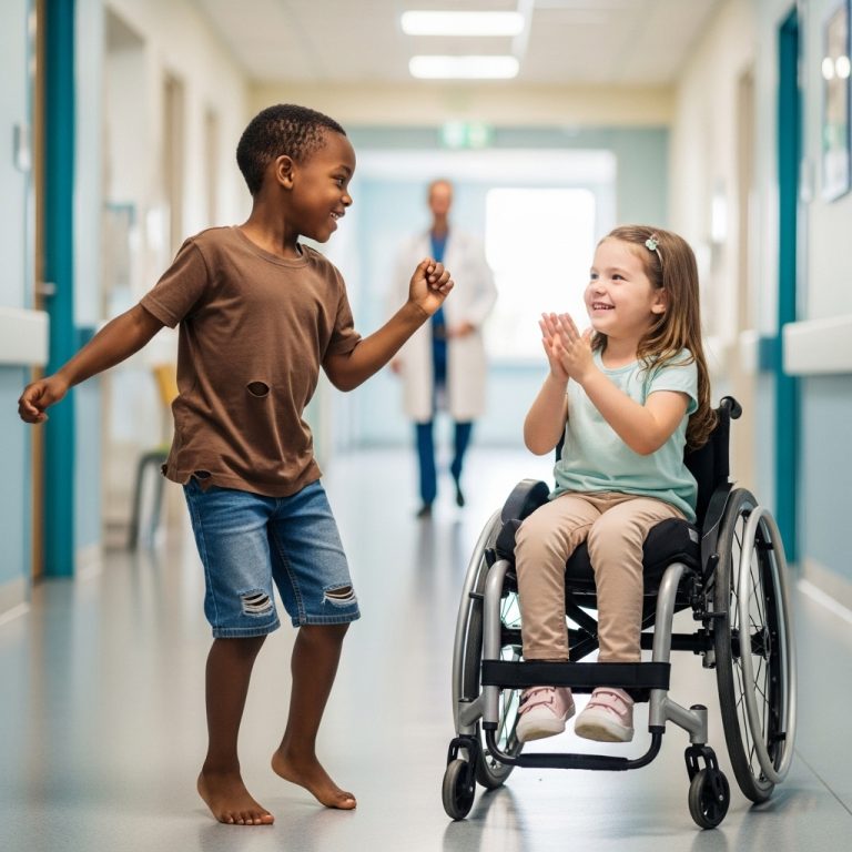 DOCTOR VE A NIÑO SIN HOGAR HACER REÍR A SU HIJA EN SILLA DE RUEDAS… Y CAMBIA SU VIDA…….