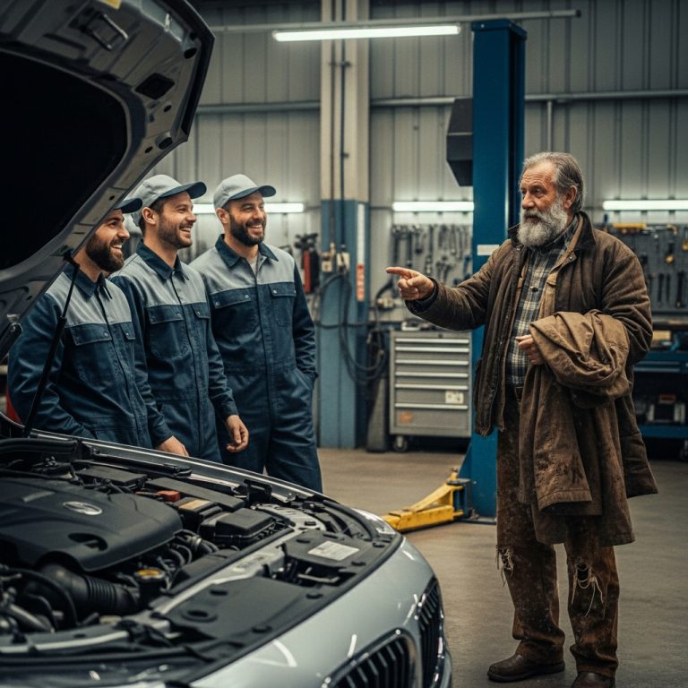 “¿PUEDO ARREGLARLO A CAMBIO DE COMIDA?” — Se Burlaron, Sin Imaginar Que Era Una Leyenda Del Auto