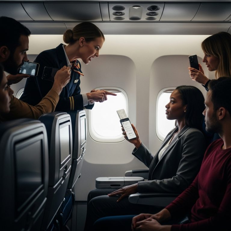 La azafata señala a una mujer negra y le dice: “No mereces sentarte aquí”, y el final la deja humillada…