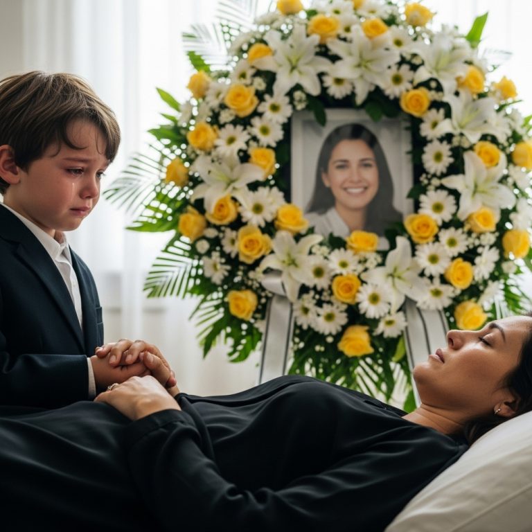 Una madre se ahogó y fue llevada a casa para su entierro, pero cuando cerraron el ataúd, su hijo de 5 años gritó de repente: “¡Mamá dijo que esa no es ella!”.