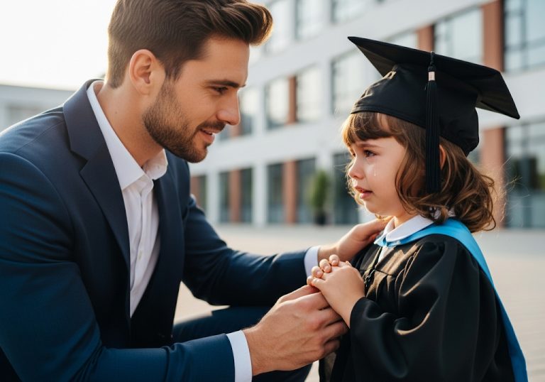 NIÑA POBRE LE PIDE AL MILLONARIO QUE SEA SU PADRE EN LA GRADUACIÓN ESCOLAR, LO QUE ÉL HACE…