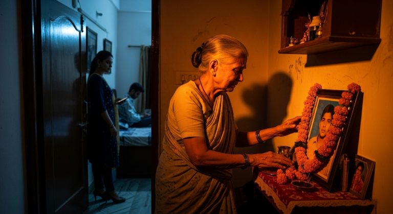 Alrededor de las seis de la tarde, me levanté para ir al baño y, al pasar por la habitación de mi nuera, escuché la voz de un hombre proveniente del interior. No era clara; apenas se oían algunas palabras, acompañadas por susurros de ella.