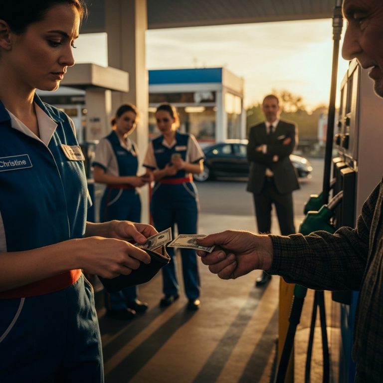 Ella pagó la gasolina de un caballero sencillo y fue despedida por el gerente. Treinta minutos después, llegó el dueño…